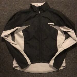 Pearl Izumi Brand Jacket Cycling Black Gray Full Zip Back Pockets Mens Large